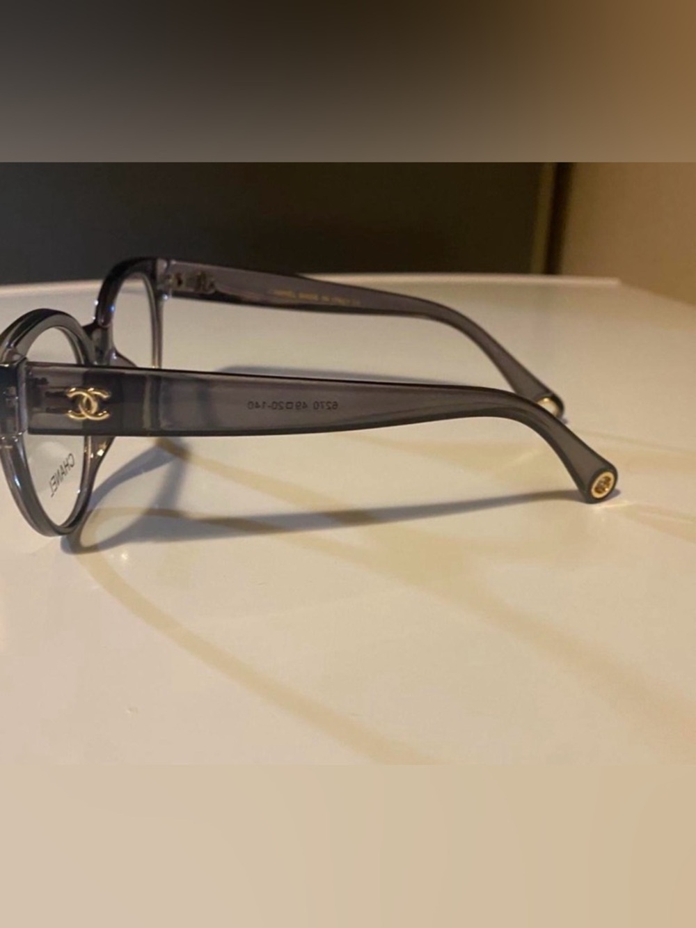 CHANEL Translucent Gray Round Women's Optical Glasses - Picture 3 of 6